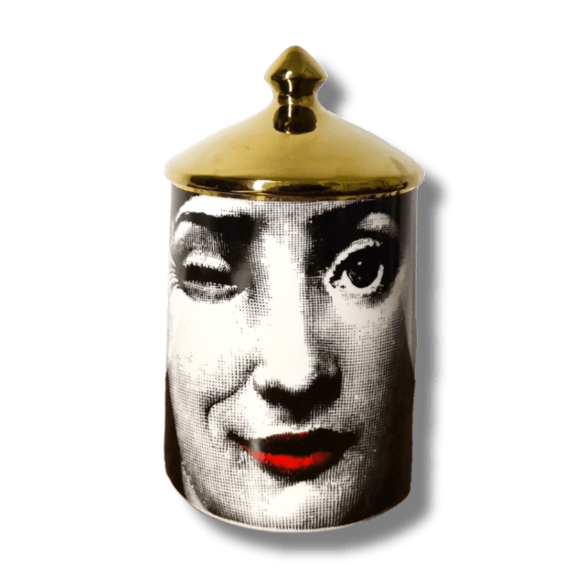 Winking Lina Cavalieri Candle Jar with Gold Lid