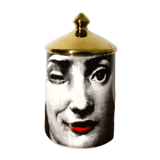 Winking Lina Cavalieri Candle Jar with Gold Lid Winking