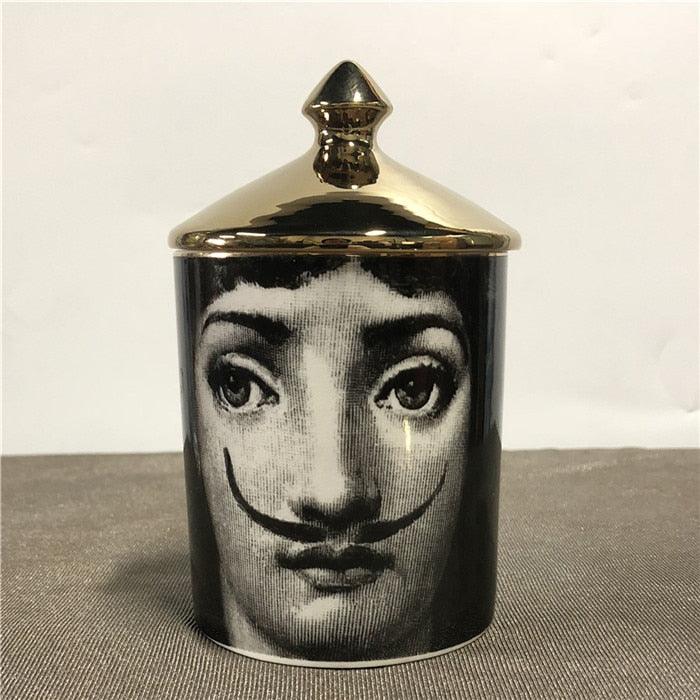 Winking Lina Cavalieri Candle Jar with Gold Lid