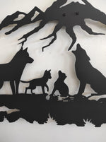 Wolf Family in Nature Metal Wall Art