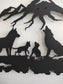 Wolf Family in Nature Metal Wall Art - MAIA HOMES