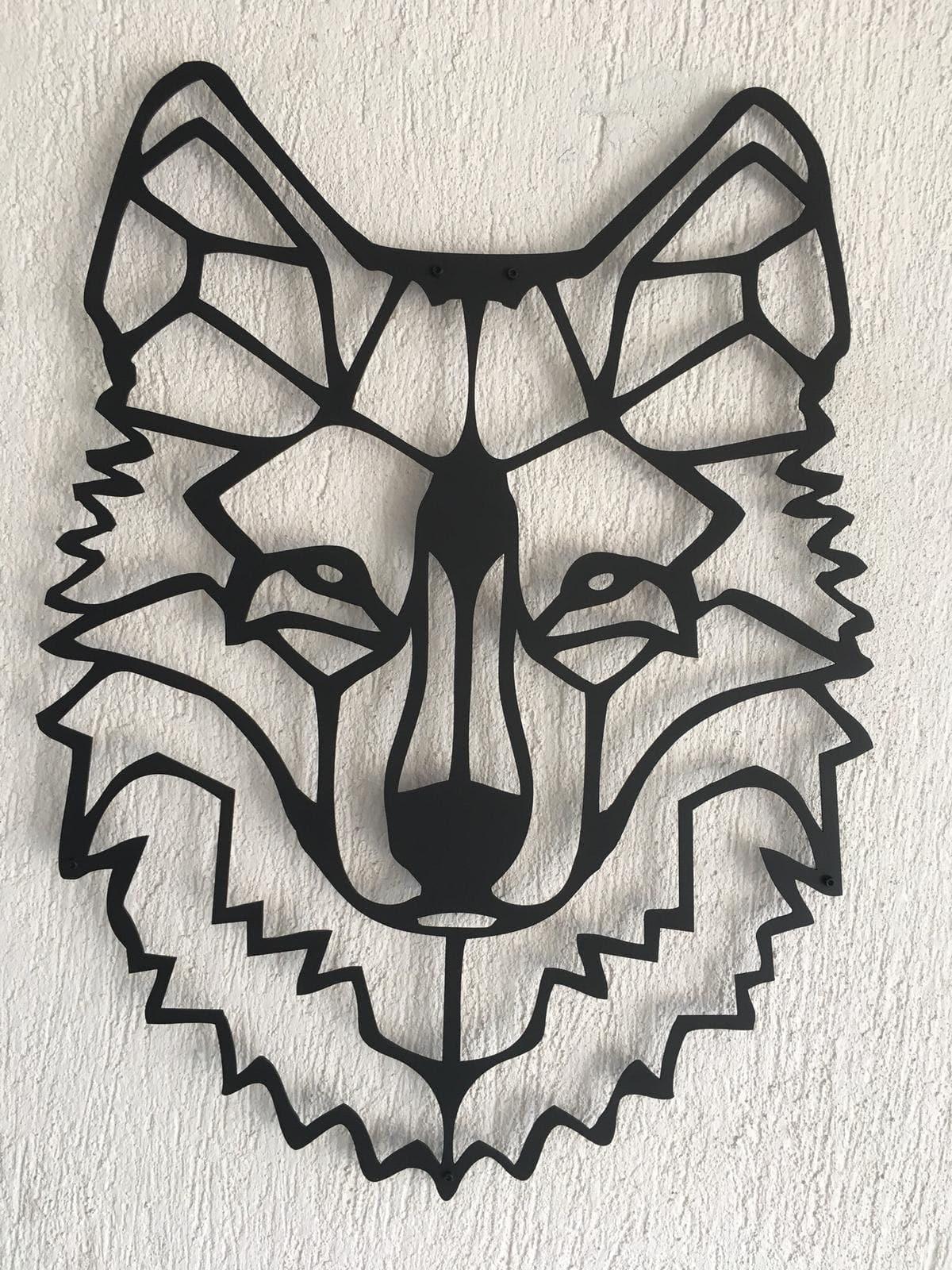 Wolf Head Metal Wall Hanging Decor - MAIA HOMES