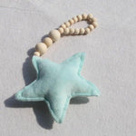 Wooden Bead Star Ornament Green One Size