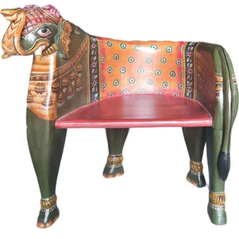 Wooden Elephant Shaped Hand Crafted Maharaja Chair