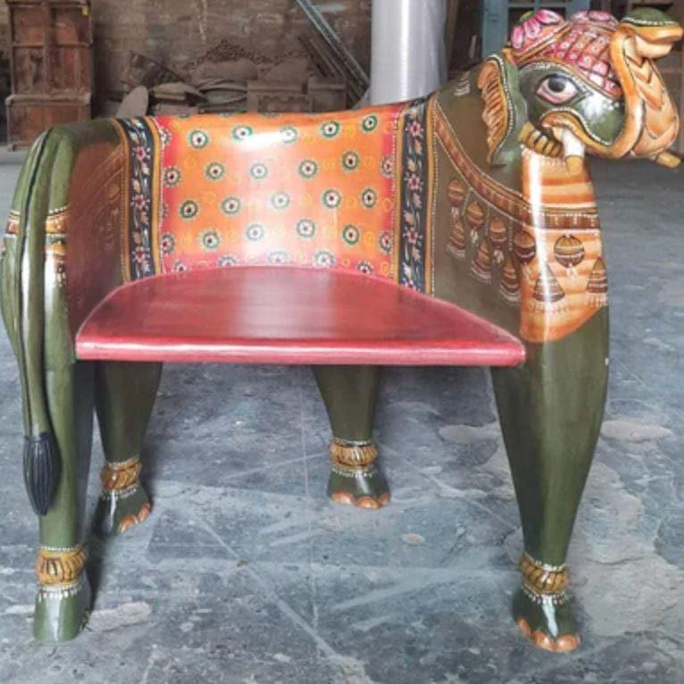 Wooden Elephant Shaped Hand Crafted Maharaja Chair