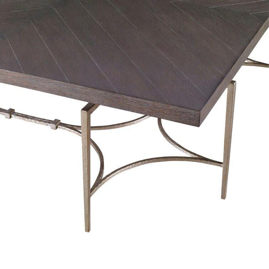 Wooden Herringbone Coffee Table with Diamond Legs - MAIA HOMES
