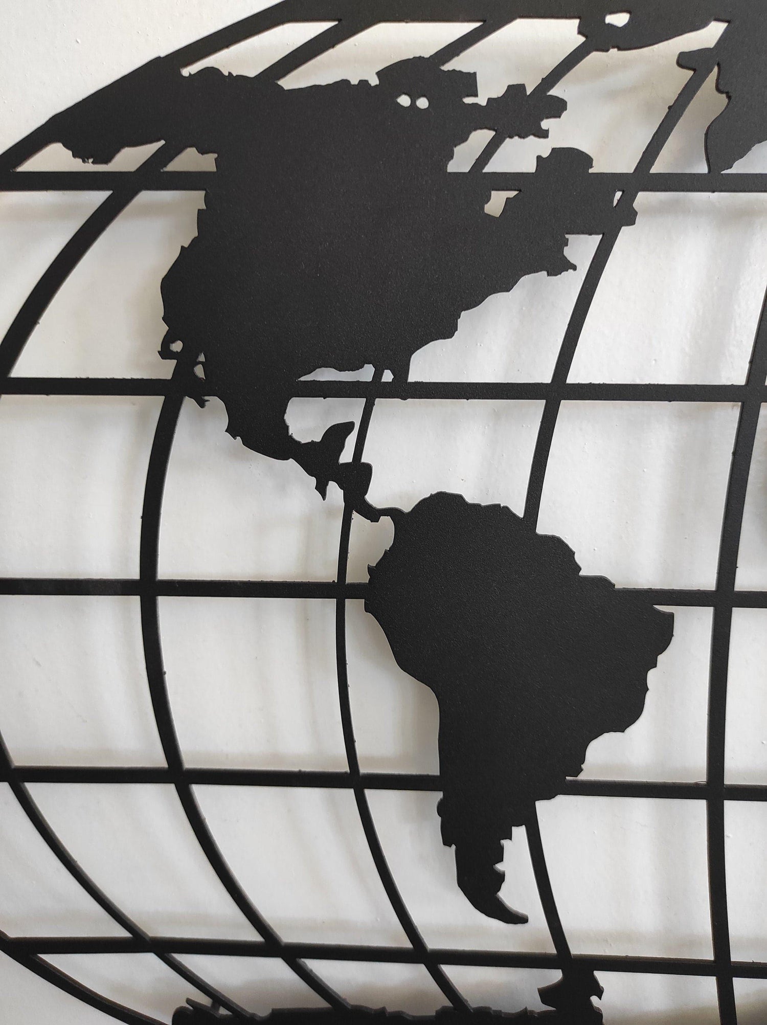 World Map Meridian Metal Wall Art