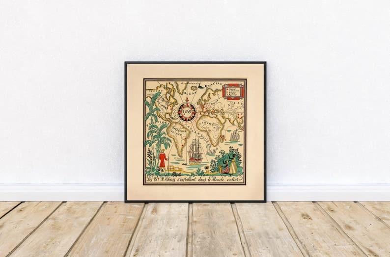 World Map Print| Art History