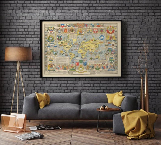 World Map Print| Art History - MAIA HOMES
