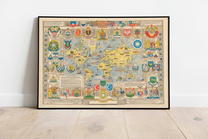 World Map Print| Art History