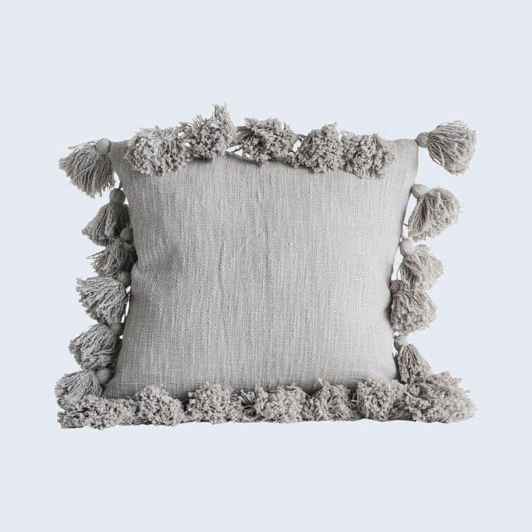 World of Tassels Square Cotton Pillow