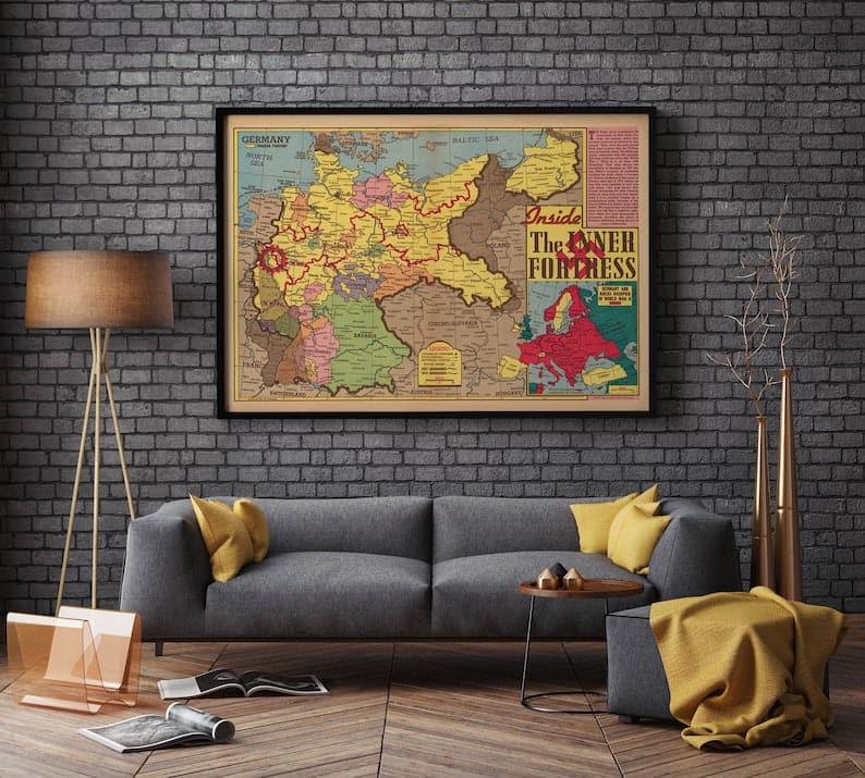 World War 2 Map Print| Poster Print