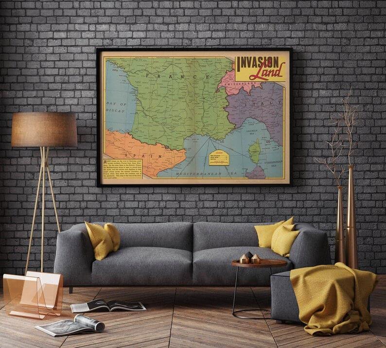 World War 2 Map Print| Poster Print