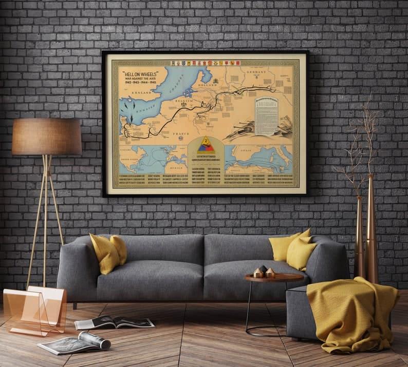 World War 2 Map Print| Poster Print