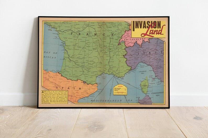 World War 2 Map Print| Poster Print