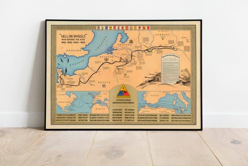 World War 2 Map Print| Poster Print