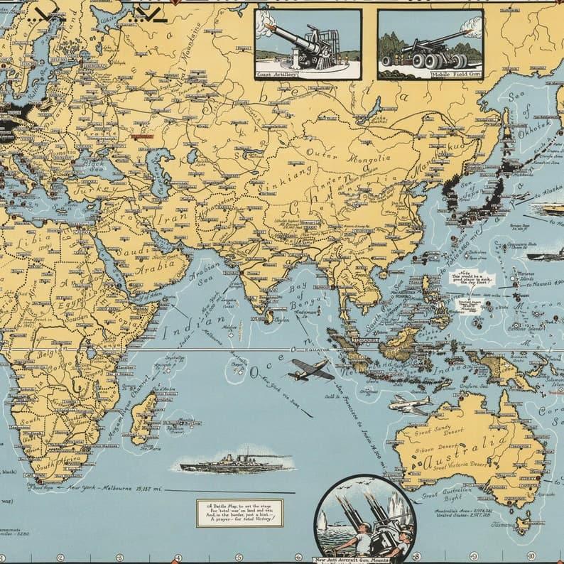 World War 2 Military Map Poster| WW2 Maps