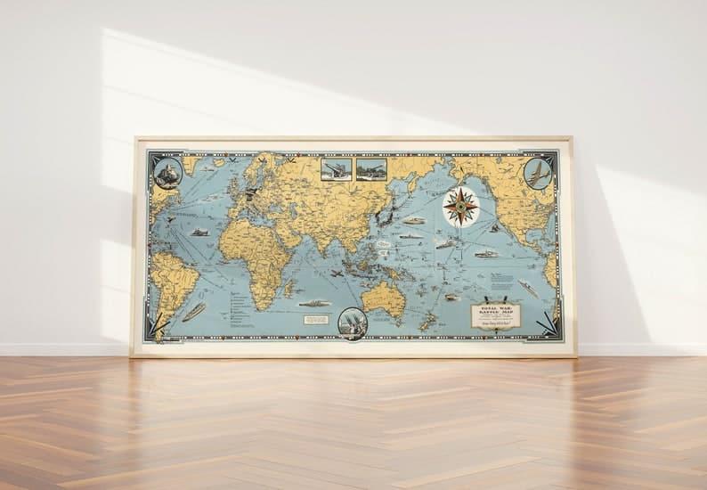 World War 2 Military Map Poster| WW2 Maps