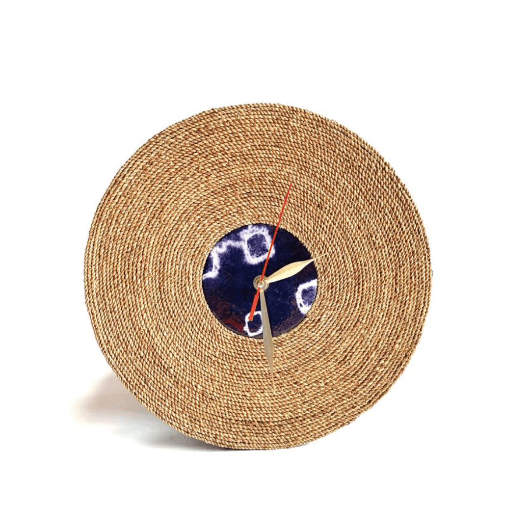 Woven Water Hyacinth Wall Clock