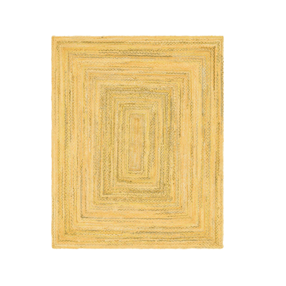 Yellow Hand Braided Jute Rug - MAIA HOMES