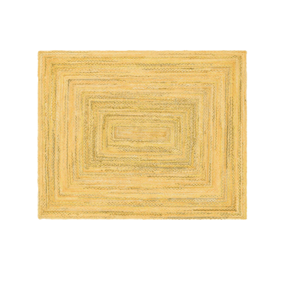 Yellow Hand Braided Jute Rug