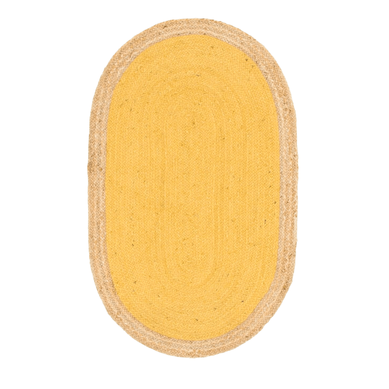 Yellow Oval Jute Rug