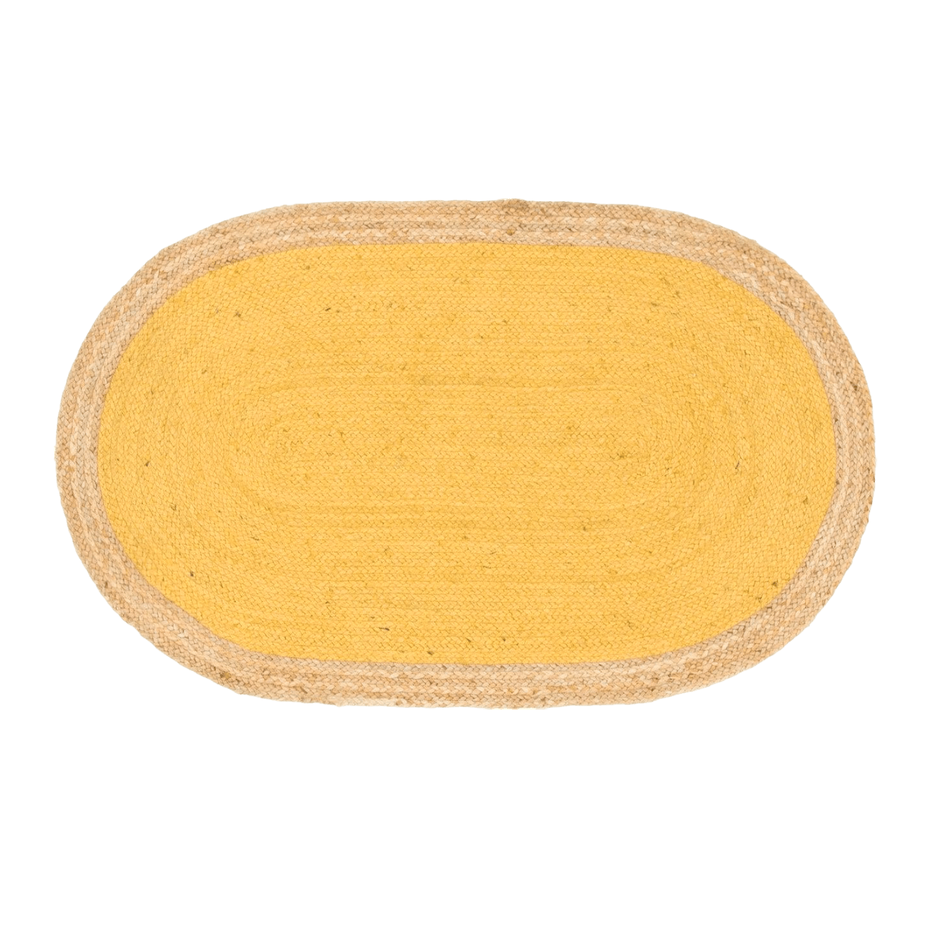 Yellow Oval Jute Rug