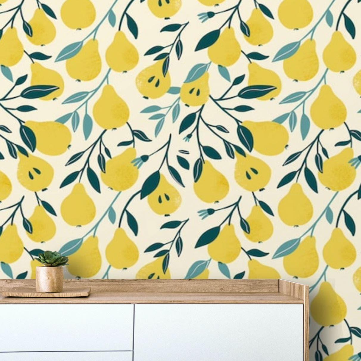 Yellow Pears and Lemons Wallpaper