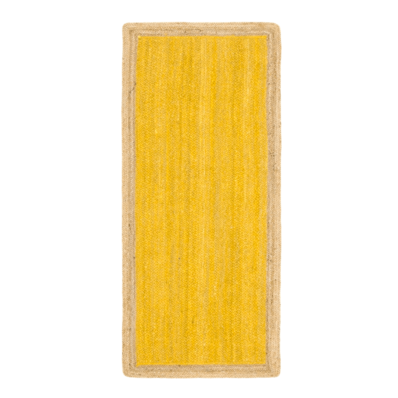 Yellow Rectangular Jute Rug