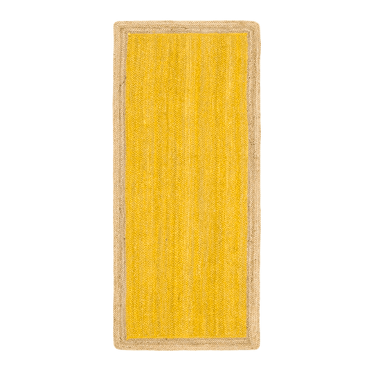 Yellow Rectangular Jute Rug - MAIA HOMES