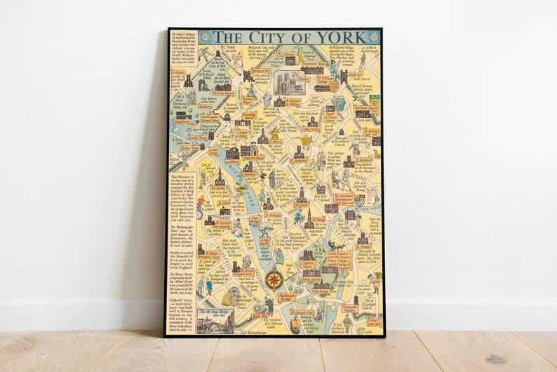 York Map Print| Fine Art Prints - MAIA HOMES