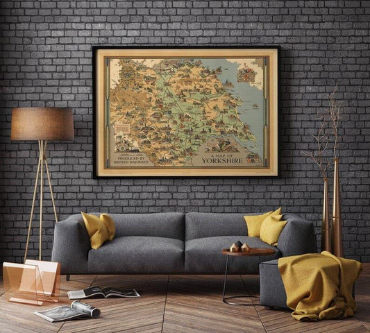 Yorkshire Map Print| Art History - MAIA HOMES