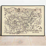 Yosemite National Park Animated Map Poster Print