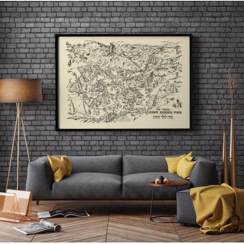 Yosemite National Park Animated Map Poster Print