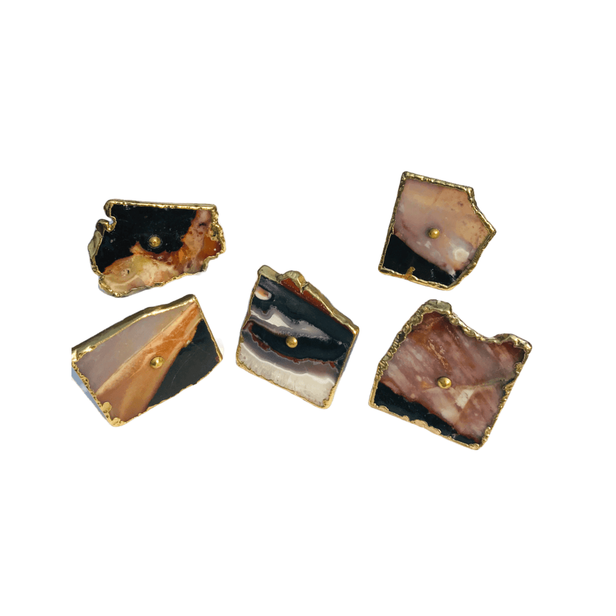 Zebra Agate Cabinet Door Pull Handle - Set of 6