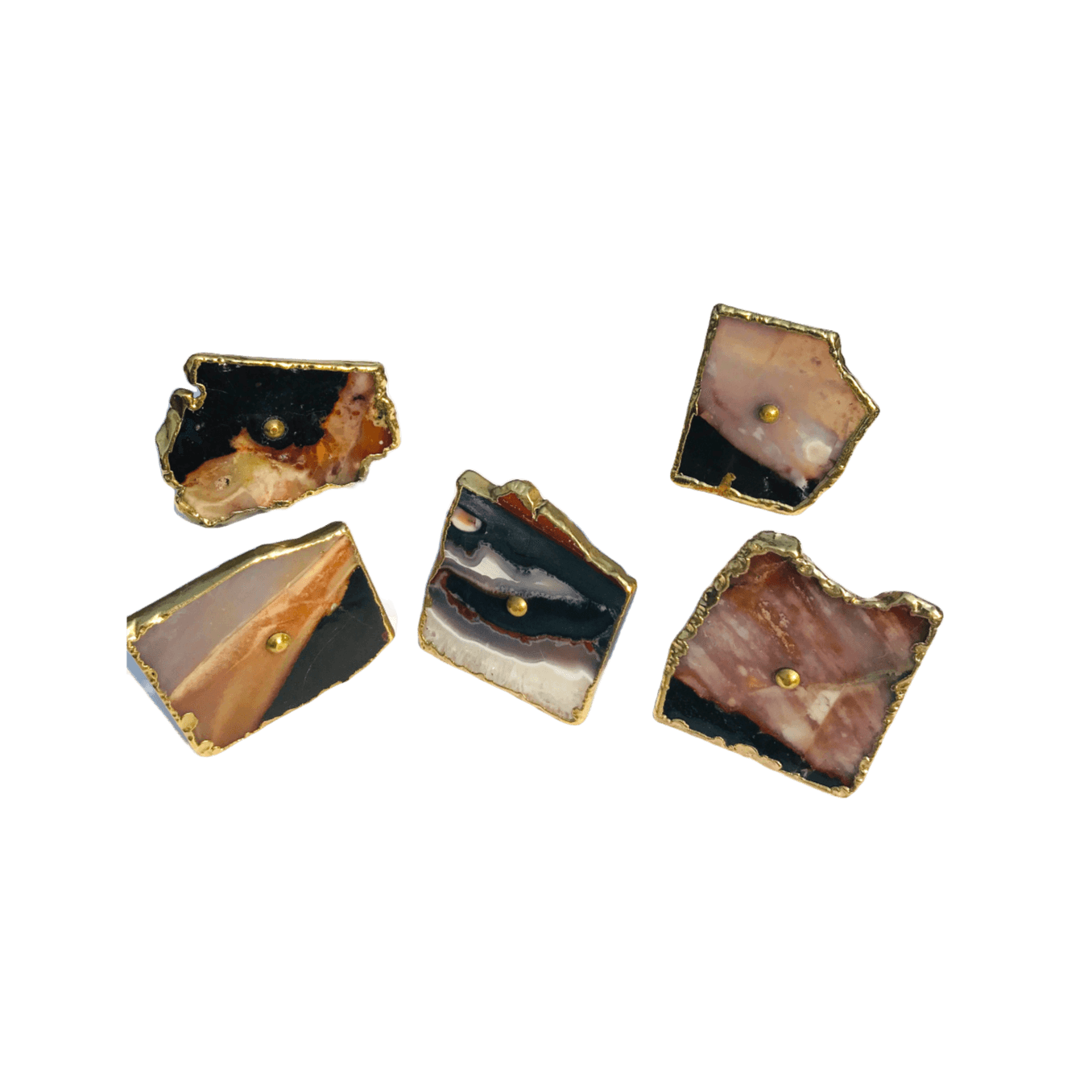 Zebra Agate Cabinet Door Pull Handle - Set of 6