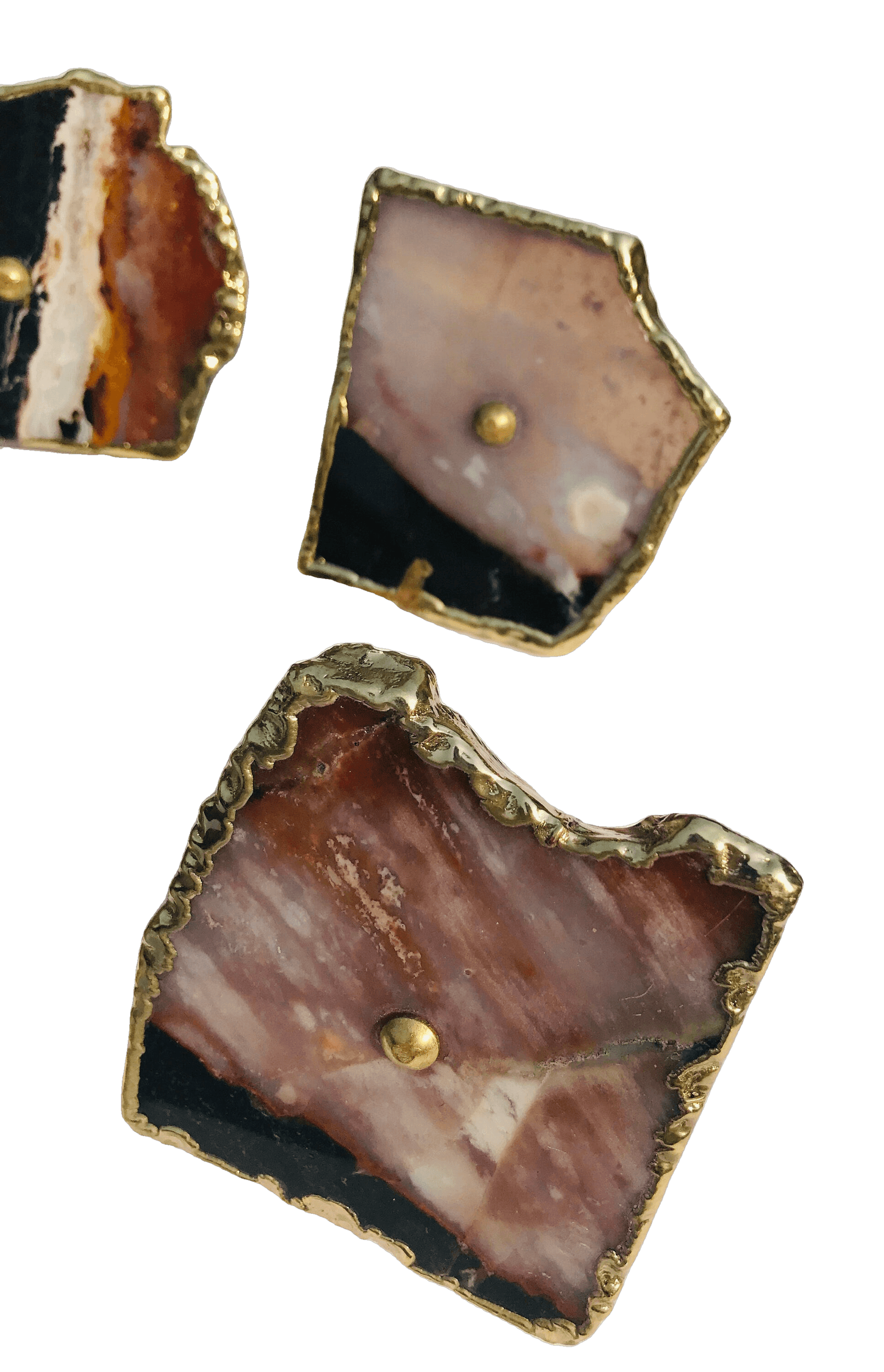 Zebra Agate Cabinet Door Pull Handle - Set of 6