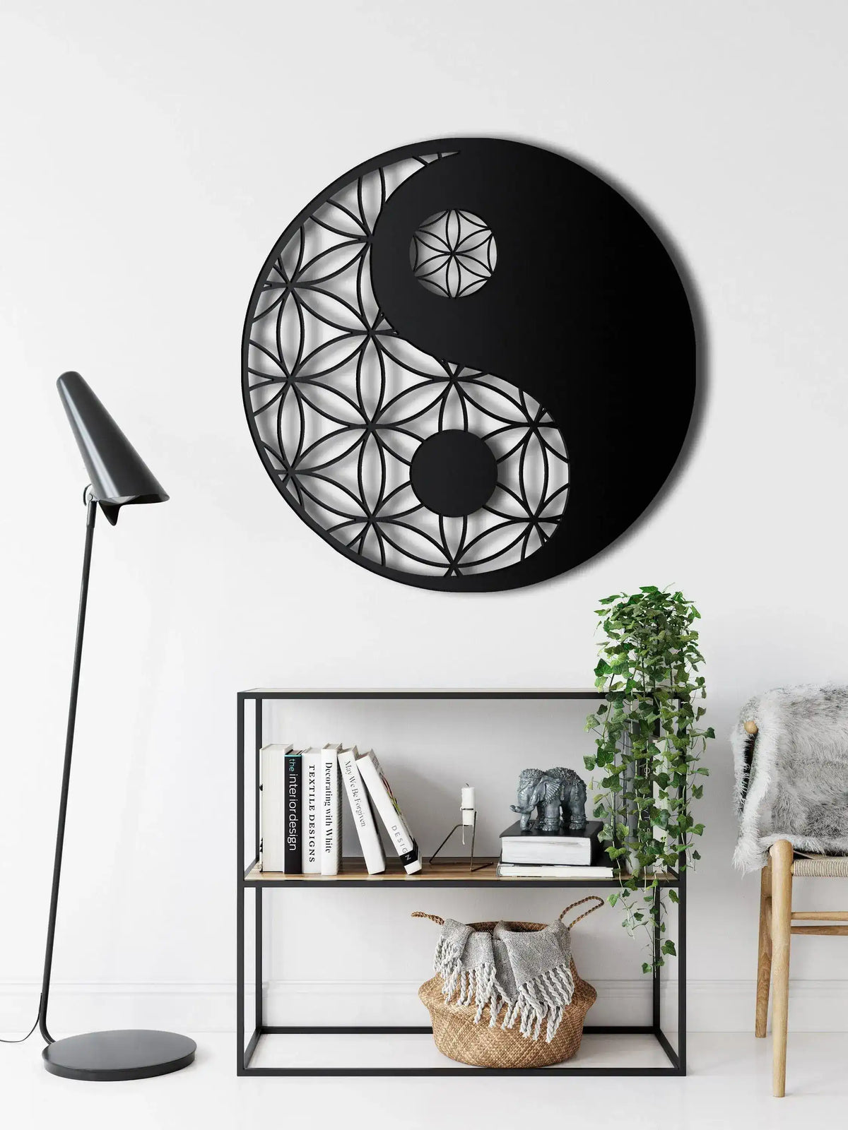 Zen Yin Yang Metal Wall Hanging Decor