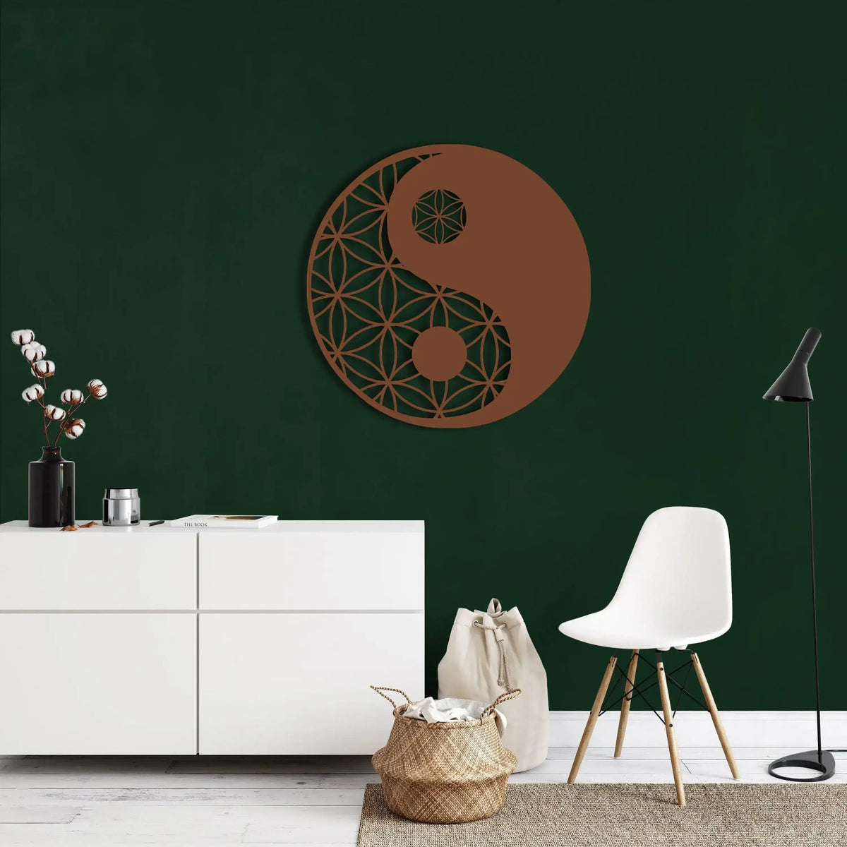 Zen Yin Yang Metal Wall Hanging Decor