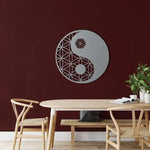 Zen Yin Yang Metal Wall Hanging Decor Silver