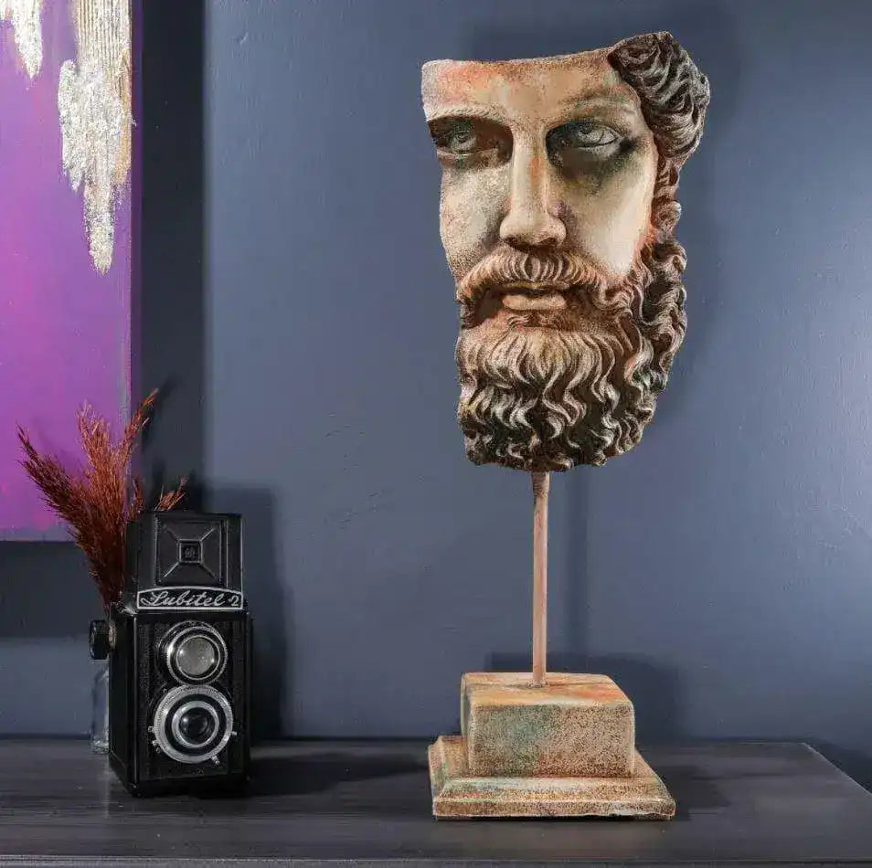 Zeus Bust Stone Sculpture MAIA HOMES Zeus bust stone sculpture maia homes